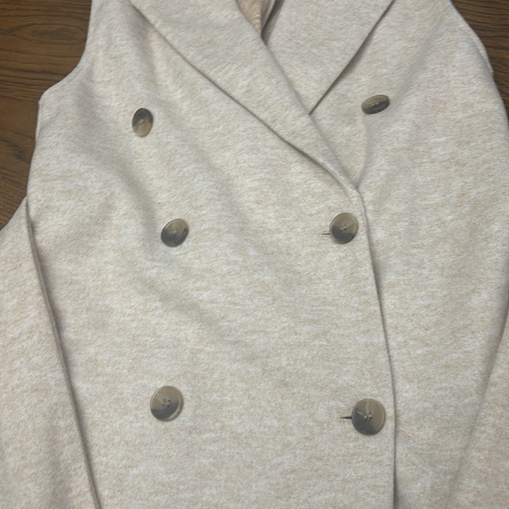 JOIE Oatmeal Long Vest with Belt - Picture 4 of 11